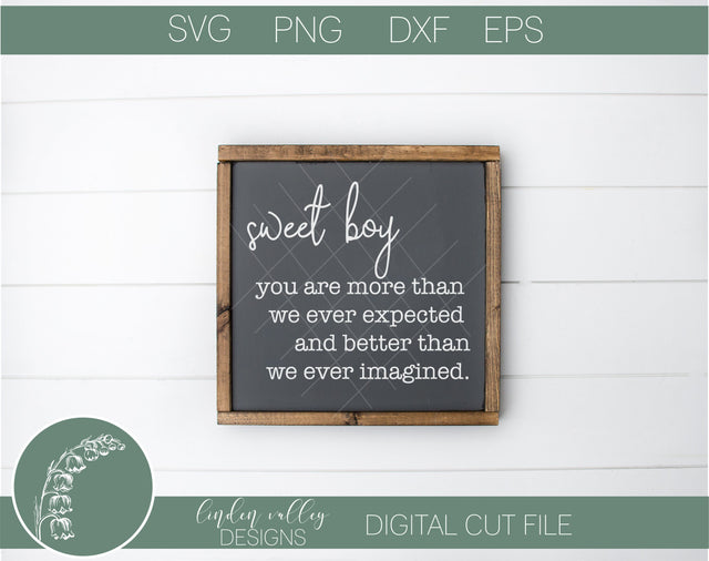 Sweet Boy SVG SVG Linden Valley Designs 