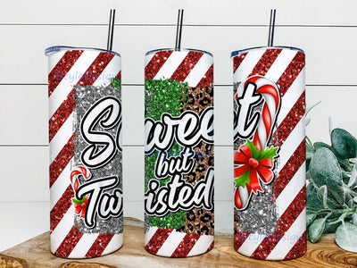 Sweet But Twisted 20oz Skinny Tumbler, Christmas Candy Tumbler Png, Candy Cane Glitter Tumbler Wrap, Christmas Sweet Sublimation Design, Digital Download Sublimation iStyleDesign 