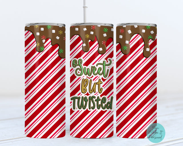 Sweet But Twisted, Candy Cane Tumbler for Sublimation, Waterslides, and More! Sublimation You Make It Personal 