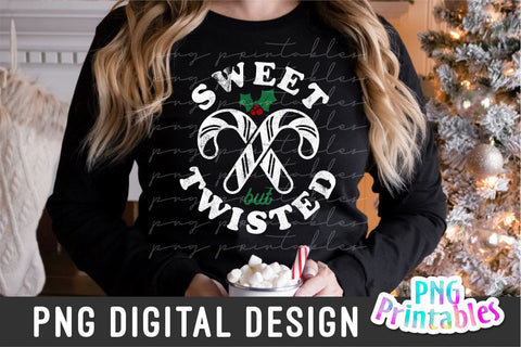 Sweet But Twisted png - Funny Christmas Sublimation - png Print File for Sublimation or Print - Distressed - File Sublimation Svg Cuttables 