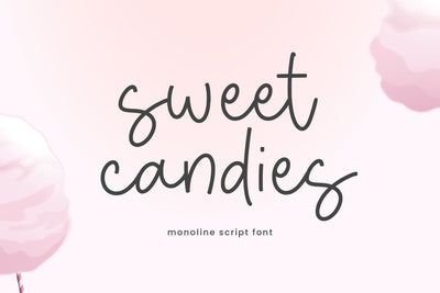 Sweet Candies - Monoline Script font Font Timur type 
