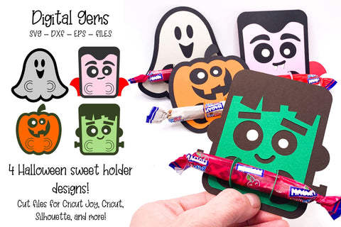 Sweet Candy holder SVG files | 4 Halloween designs SVG Digital Gems 