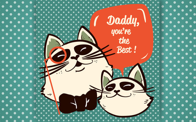 Sweet card for Father's Day with cats SVG naemmiah021 