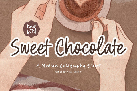 Sweet Chocolate Modern Calligraphy Script Font Font Letterative 