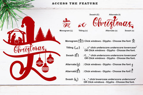 Sweet Christmas Monogram Font Prasetya Letter 