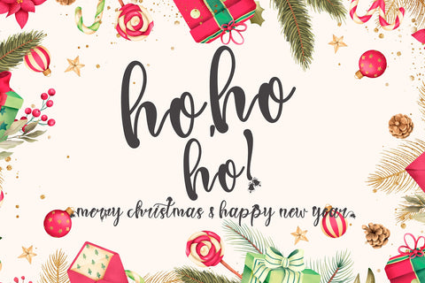 Sweet Christmas Monogram Font Prasetya Letter 