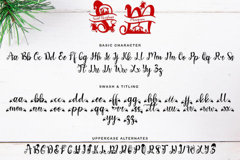 Sweet Christmas Monogram Font Prasetya Letter 