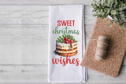 Sweet Christmas Wishes Cake Dish Towel Sublimation Sublimation Jagonath Roy 
