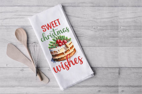 Sweet Christmas Wishes Cake Dish Towel Sublimation Sublimation Jagonath Roy 