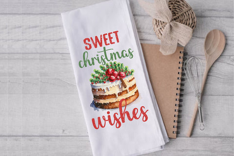 Sweet Christmas Wishes Cake Dish Towel Sublimation Sublimation Jagonath Roy 