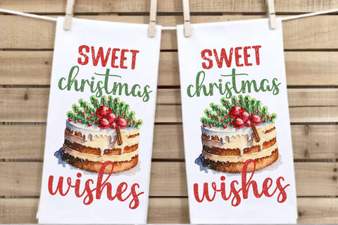Sweet Christmas Wishes Cake Dish Towel Sublimation Sublimation Jagonath Roy 