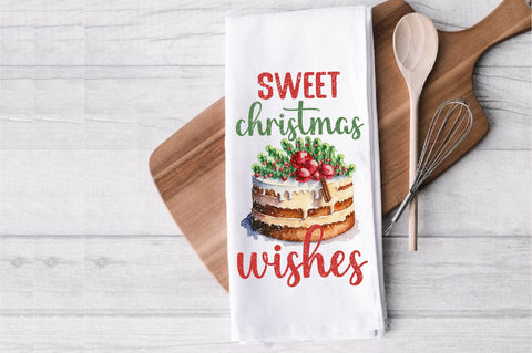 Sweet Christmas Wishes Cake Dish Towel Sublimation Sublimation Jagonath Roy 