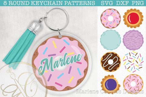 Sweet Desserts Round Keychain Pattern SVG, DXF, PNG SVG Marlene Campos 