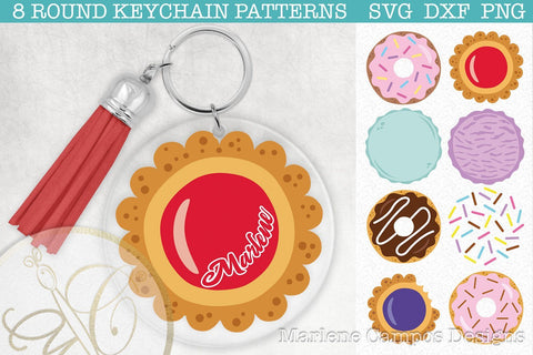 Sweet Desserts Round Keychain Pattern SVG, DXF, PNG SVG Marlene Campos 