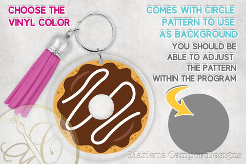 Sweet Desserts Round Keychain Pattern SVG, DXF, PNG SVG Marlene Campos 