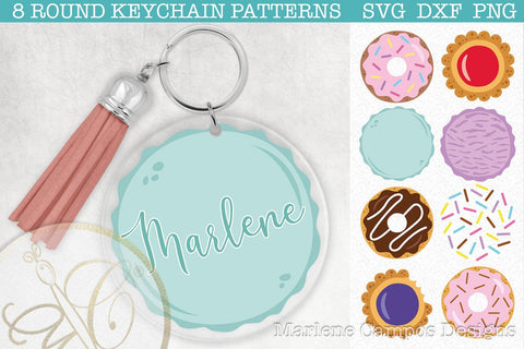 Sweet Desserts Round Keychain Pattern SVG, DXF, PNG SVG Marlene Campos 