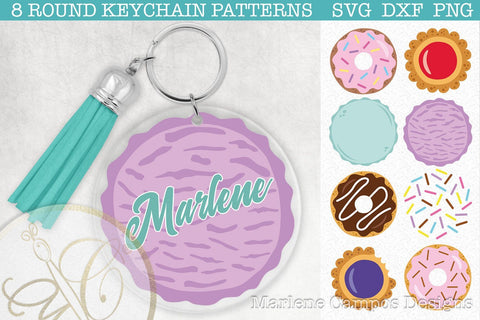 Sweet Desserts Round Keychain Pattern SVG, DXF, PNG SVG Marlene Campos 