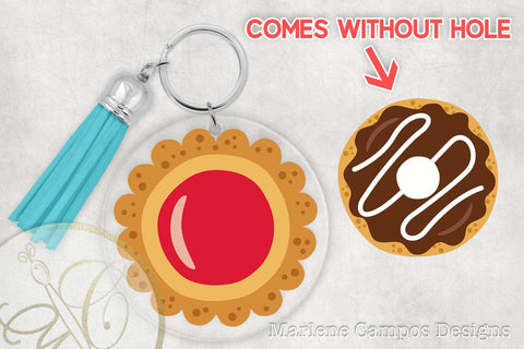 Sweet Desserts Round Keychain Pattern SVG, DXF, PNG SVG Marlene Campos 