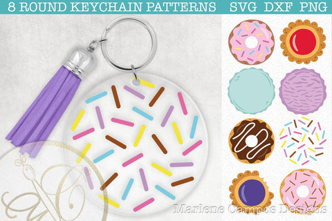 Sweet Desserts Round Keychain Pattern SVG, DXF, PNG SVG Marlene Campos 