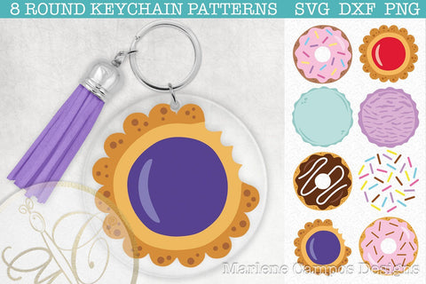 Sweet Desserts Round Keychain Pattern SVG, DXF, PNG SVG Marlene Campos 