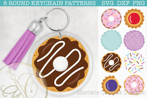 Sweet Desserts Round Keychain Pattern SVG, DXF, PNG SVG Marlene Campos 