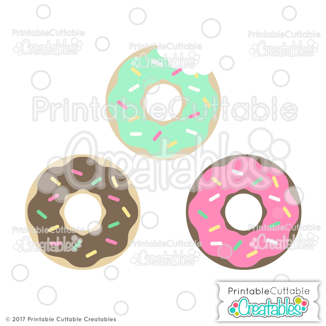 Sweet Donuts SVG Printable Cuttable Creatables 