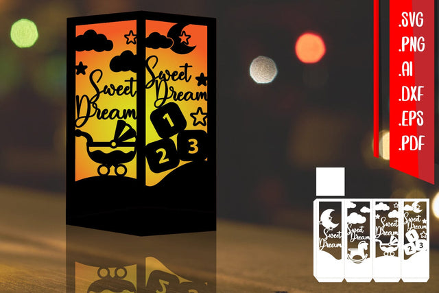Sweet Dreams Lantern Svg 3D Paper zafrans studio 