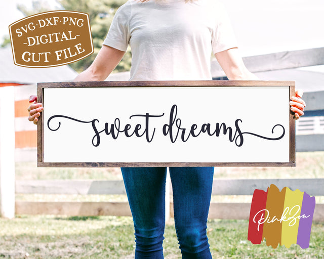 Sweet Dreams SVG Files | Farmhouse Sign Svg | Nursery Sign Svg | Commercial Use | Digital Cut Files (1247459294) SVG PinkZou 