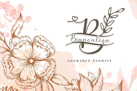 Sweet Flower Monogram Font AEN Creative Store 