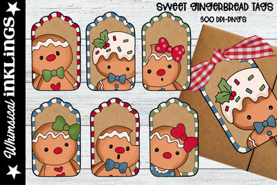 Sweet Gingerbread Tags Sublimation Whimsical Inklings 