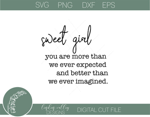 Sweet Girl SVG SVG Linden Valley Designs 