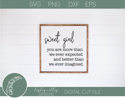 Sweet Girl SVG SVG Linden Valley Designs 