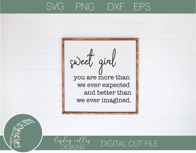 Sweet Girl SVG SVG Linden Valley Designs 