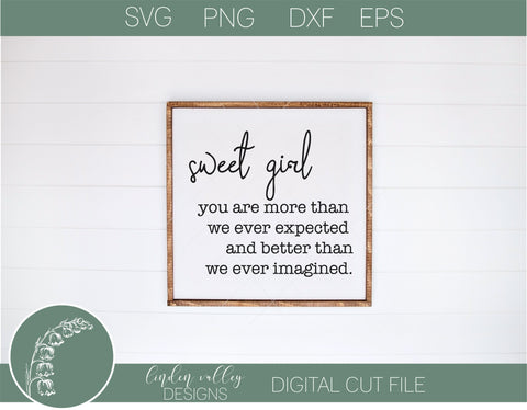 Sweet Girl SVG SVG Linden Valley Designs 