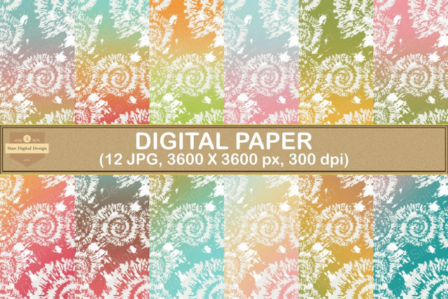 Sweet Gradient Tie Dye Texture Digital Papers Backgrounds Digital Pattern SineDigitalDesign 