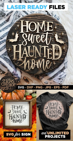 Sweet Haunted home | Halloween SVG Sign SVG The Vintage Signs Shop 