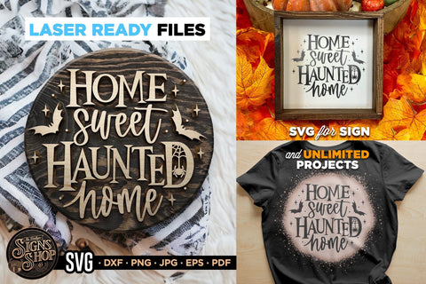 Sweet Haunted home | Halloween SVG Sign SVG The Vintage Signs Shop 