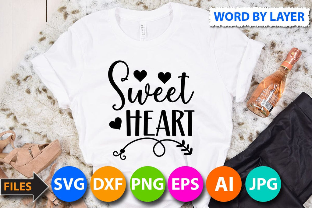 Sweet heart SVG Cut File - So Fontsy