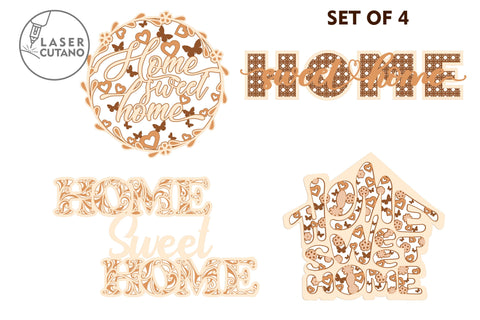 Sweet Home Signs Bundle Multilayer Cut Template, Mandala, Sign SVG, 3D Designs, Mini Design Bundles SVG LaserCutano 