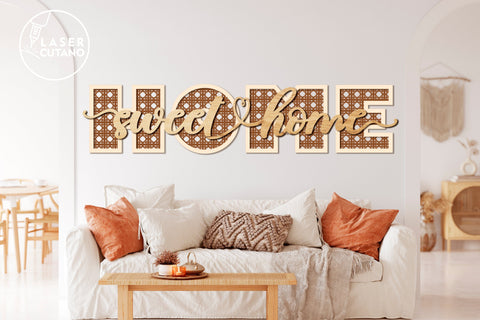 Sweet Home Signs Bundle Multilayer Cut Template, Mandala, Sign SVG, 3D Designs, Mini Design Bundles SVG LaserCutano 