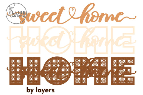 Sweet Home Signs Bundle Multilayer Cut Template, Mandala, Sign SVG, 3D Designs, Mini Design Bundles SVG LaserCutano 