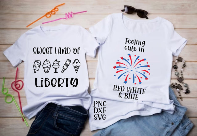 Sweet land of liberty, Feeling cute in Red white and blue SVG Calico Creations Svg 
