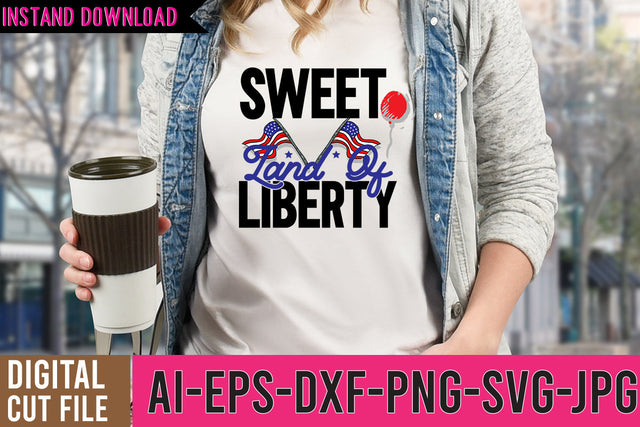 Sweet Land of Liberty SVG Cut FIle , 4th of july SVG Quotes SVG BlackCatsMedia 