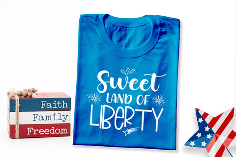 Sweet Land of Liberty SVG I 4th of July SVG I Patriotic SVG SVG Happy Printables Club 
