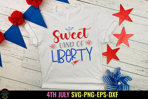 Sweet Land of Liberty SVG I 4th of July SVG I Patriotic SVG SVG Happy Printables Club 