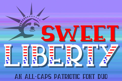 Sweet Liberty - An All-Caps Patriotic Font Duo Font Laura Swanson Design 
