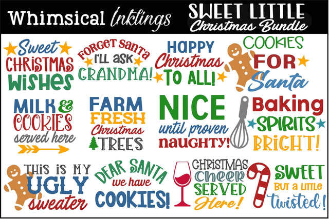 Sweet Little Christmas SVG Bundle SVG Whimsical Inklings 