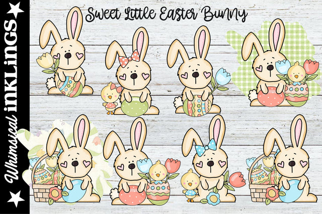 Sweet Little Easter Bunny Sublimation Clipart Sublimation Whimsical Inklings 