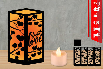 Sweet Love Lantern Papercut SVG zafrans studio 