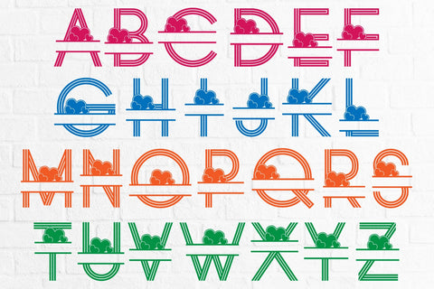 Sweet Love Split Alphabet A-Z SVG zafrans studio 